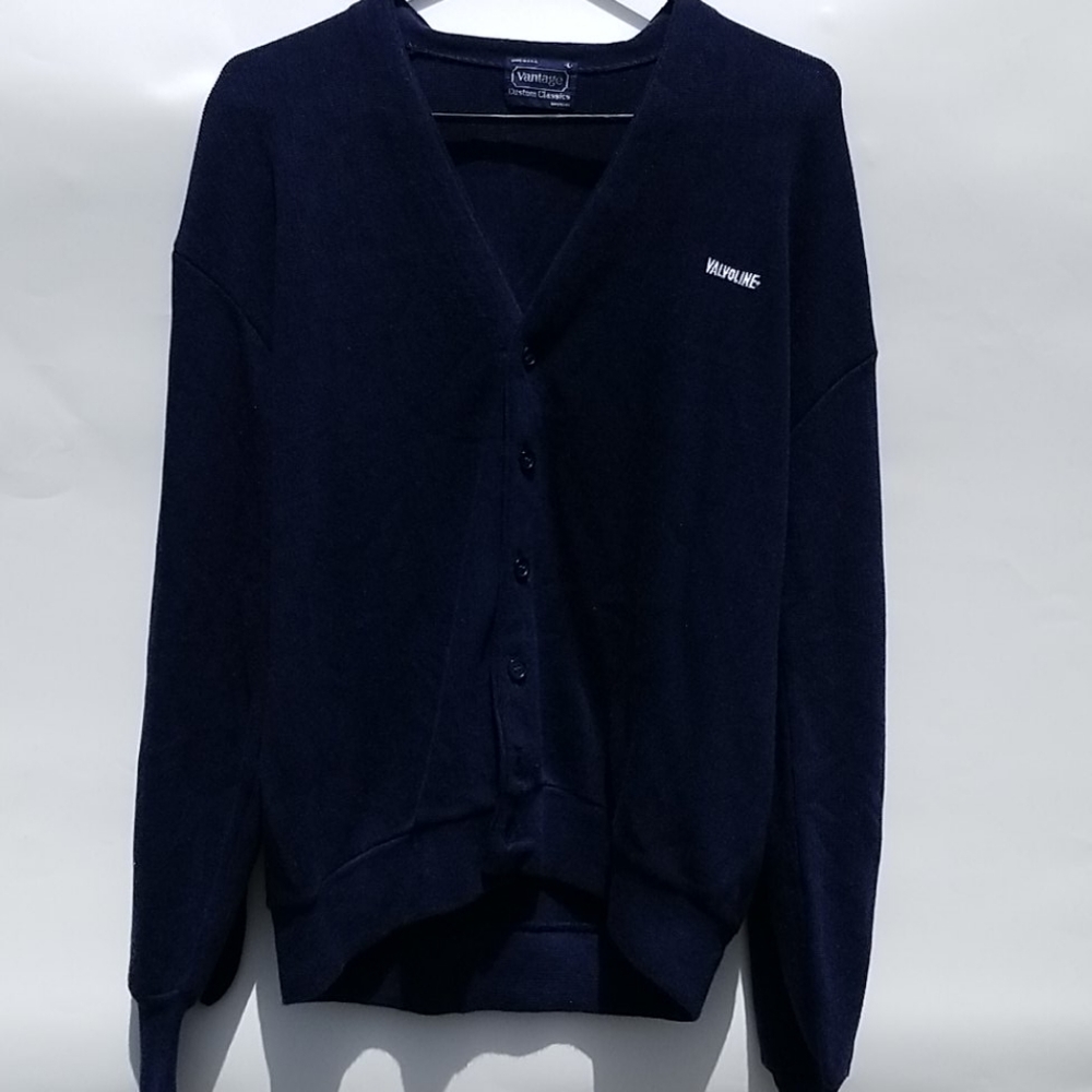 Navy Blue Vintage Valvoline V neck Sweater